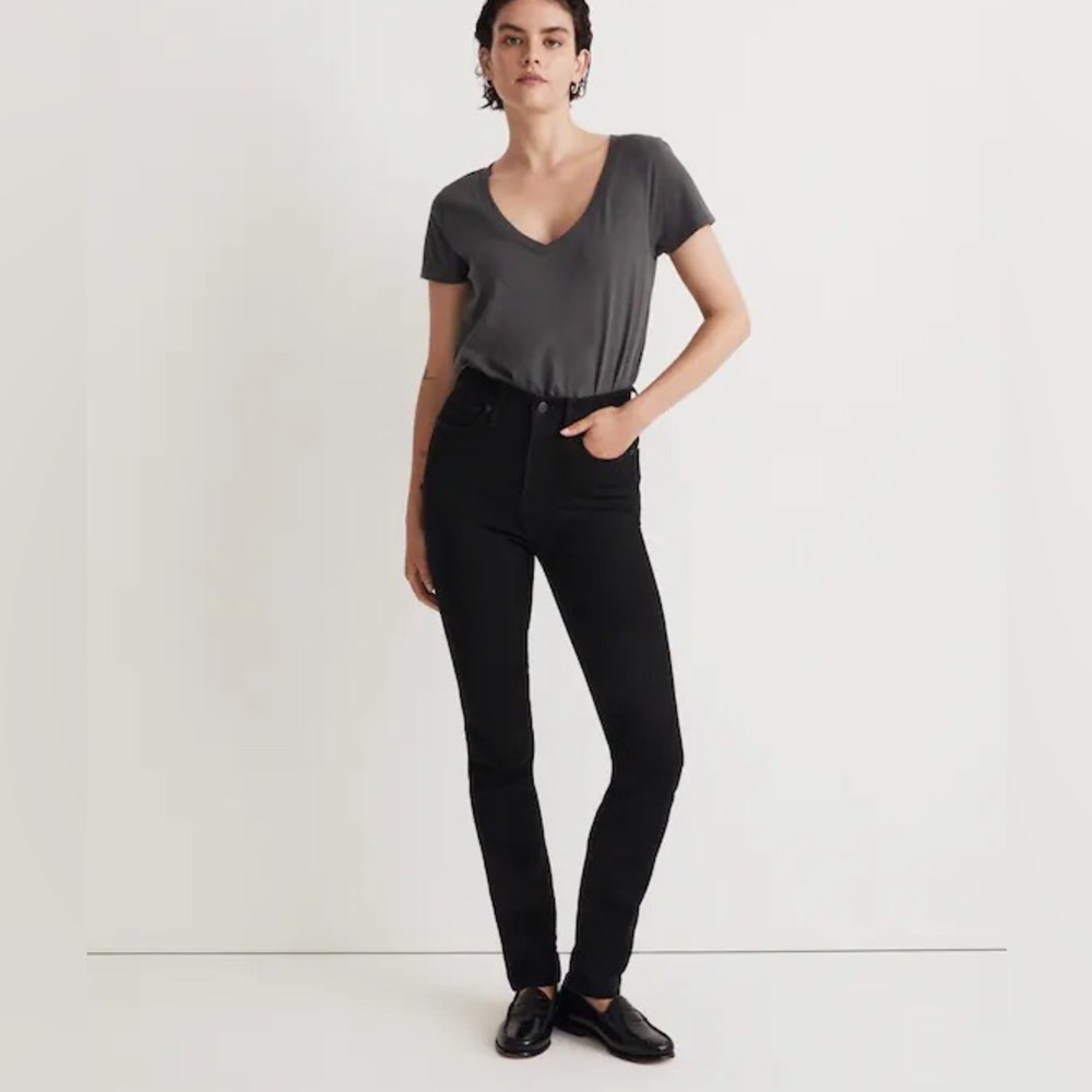 Madewell Black Stovepipe Jeans High Rise Ankle 29 27” Inseam